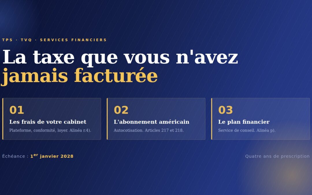 La taxe que vous n’avez jamais facturé